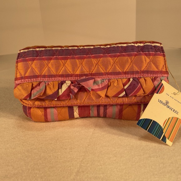 Vera & Lucy Handbags - Vera Bradley Silk Collection Shoulder Bag NWT Quilted Stripe Multi Clutch Purse